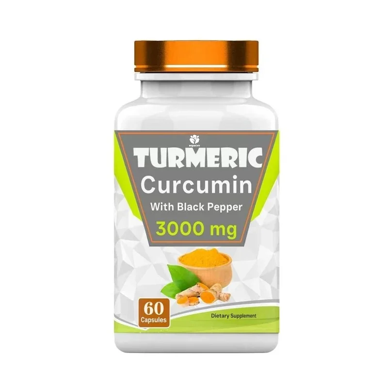 Turmeric Curcumin Capsules Containing Black Pepper | 3000mg, Super Strong Turmeric Curcumin Supplement | Non GMO