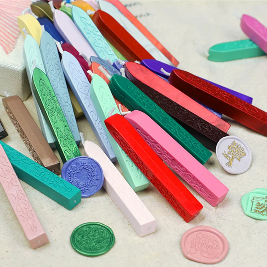 5 teile/beutel Siegelwachs Sticks mit Dochten Antike Feuer Manuskript Siegelwachs für Wachs Siegel Stempel Umschlag Hochzeitseinladungen – Detail 3