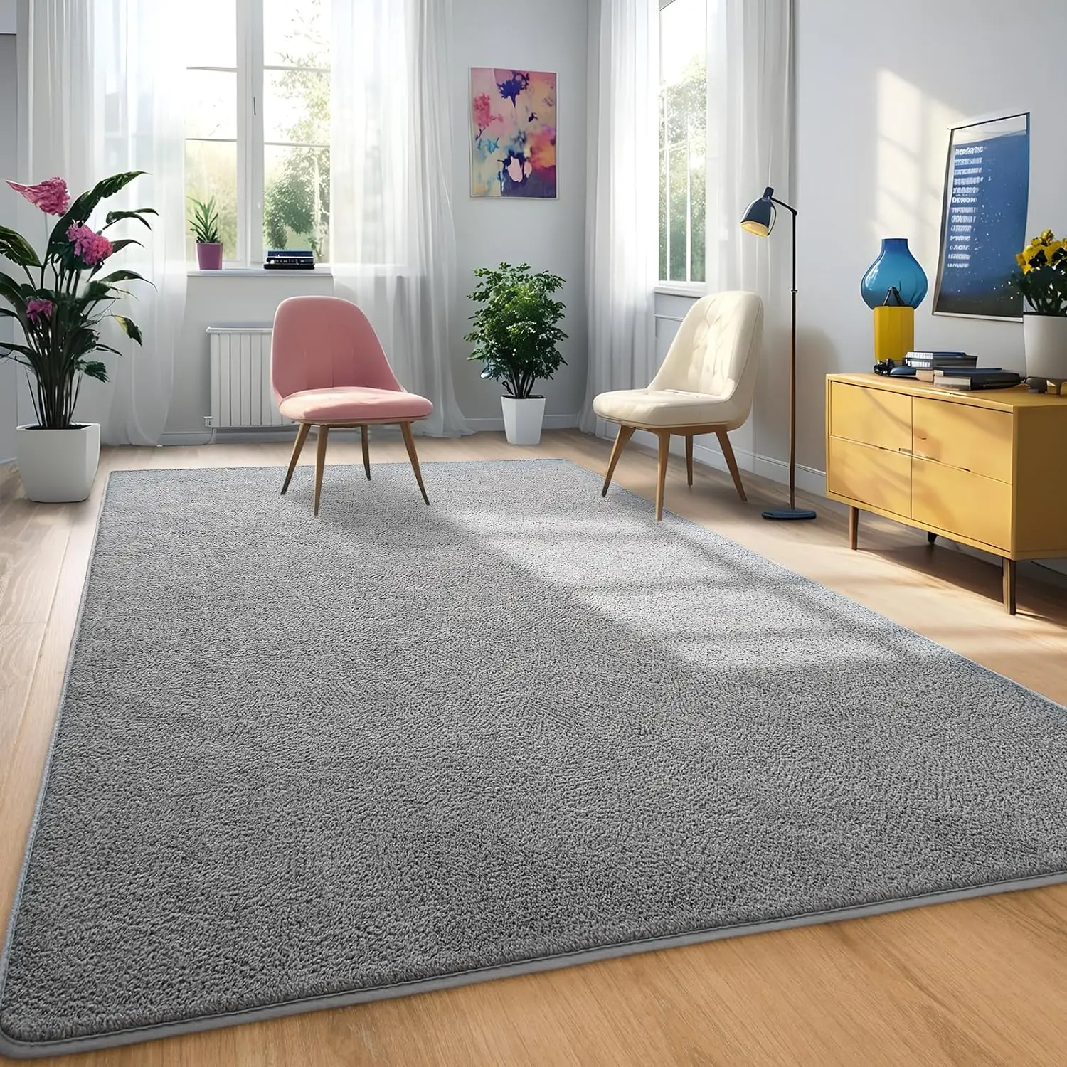 Area Rugs for Bedroom Living Room Indoor Memory Foam Rug, Modern Washable Rugs for Kids Boys Girls Room Dorm Bedside Shag Carpet