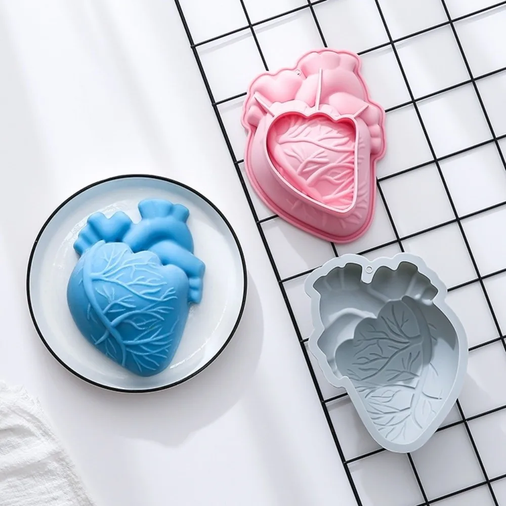 

Pumpkin Heart shape Cake Mold Non-Stick High Temperature Resistance Brain Dessert Mold 3D DIY Halloween Baking Silicone Mold