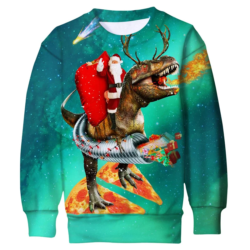 Ugly Christmas Sweater For Men Kids Funny Xmas Sweatshirt Cool 3d Printed Dog Cat Pullovers Long Sleeve Hoodie Festival Clothes