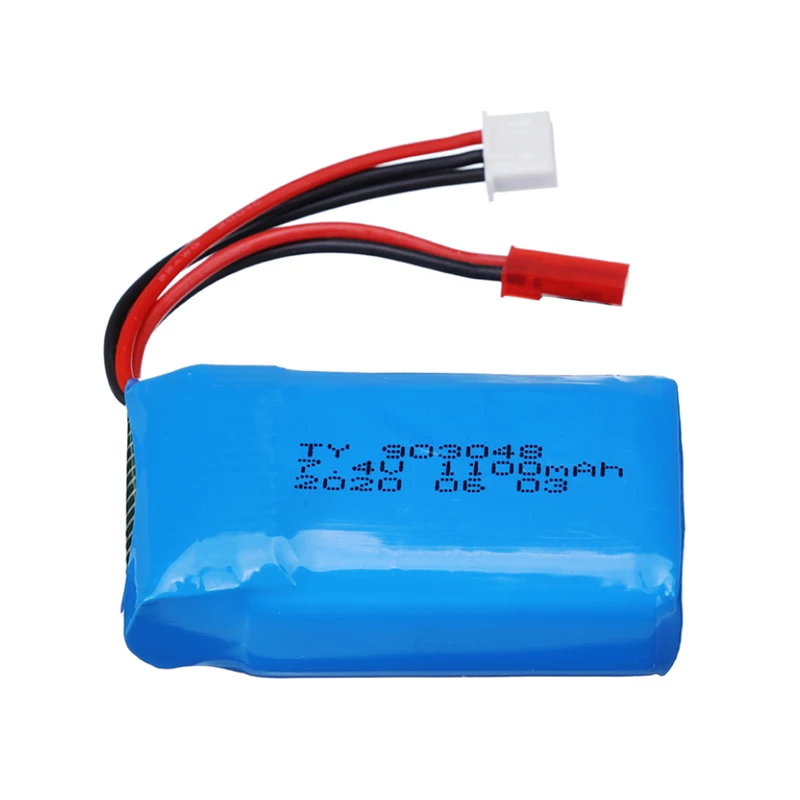 903048 Lipo 배터리, Wltoys V353 A949 A959 A969 A979 k929 RC 자동차 헬리콥터 부품, 7.4V LiPo 배터리 144001, 7.4V 1100mAh