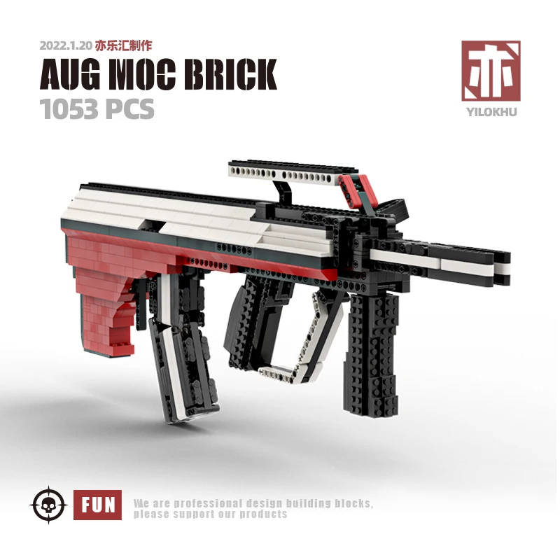 

1053PCS Technical AUG Rifle Building Block CSGO Gun Moc Shootable Assemble Bricks Waepon Toy Gift For Children Boy