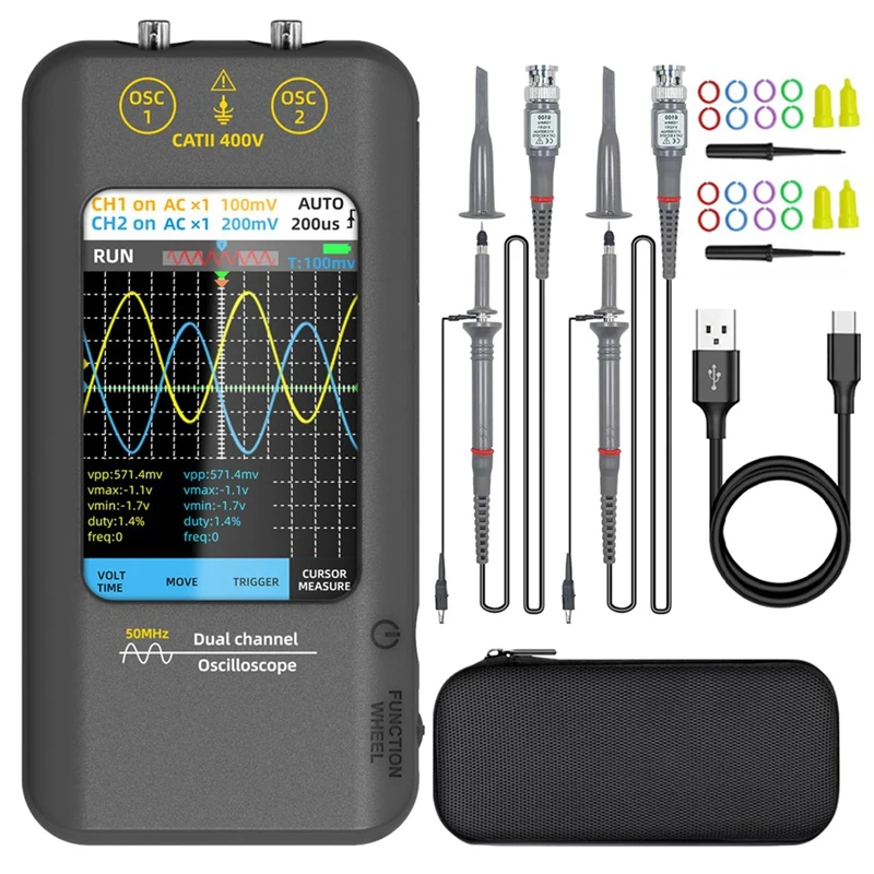 

Hot Oscilloscope 3.98 Inch Touchscreen Digital Oscilloscope Dual Channel Bandwidth 250Msa/Ssampling Rate Tablet Automotive