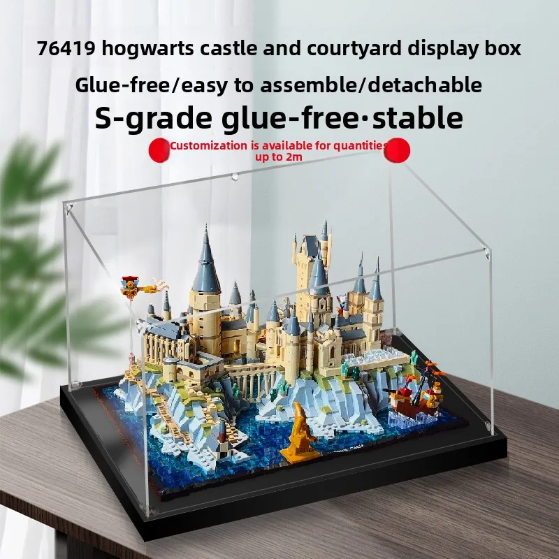 

High-transparent acrylic dust cover display case suitable for LEGO 76419 Hogwarts Castle and Grounds