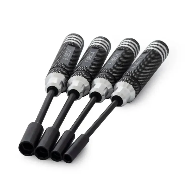 Repair Tools Kit 4pcs 4.0mm 5.5mm 7.0 8.0mm Hex Nut key Socket Screw Driver Wrench Spanner Box For RC Model Car Quadcopter Drone