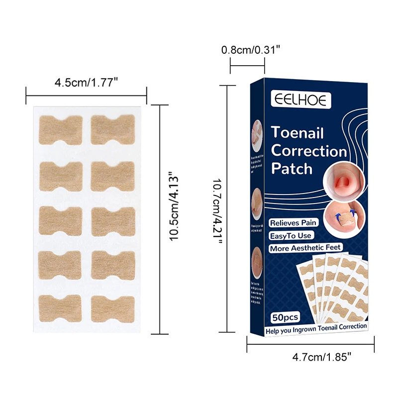 

50 шт./кор. клейкие пластыри для коррекции ногтей — средство для лечения и восстановления вросших ногтей на ногах и паронихии