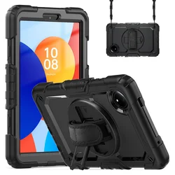 Heavy Duty shockrpoof Case 360° Rotating Hand/Shoulder Strap Stand for Xiaomi Redmi Pad SE 8.7 Inch built-in Screen Protector