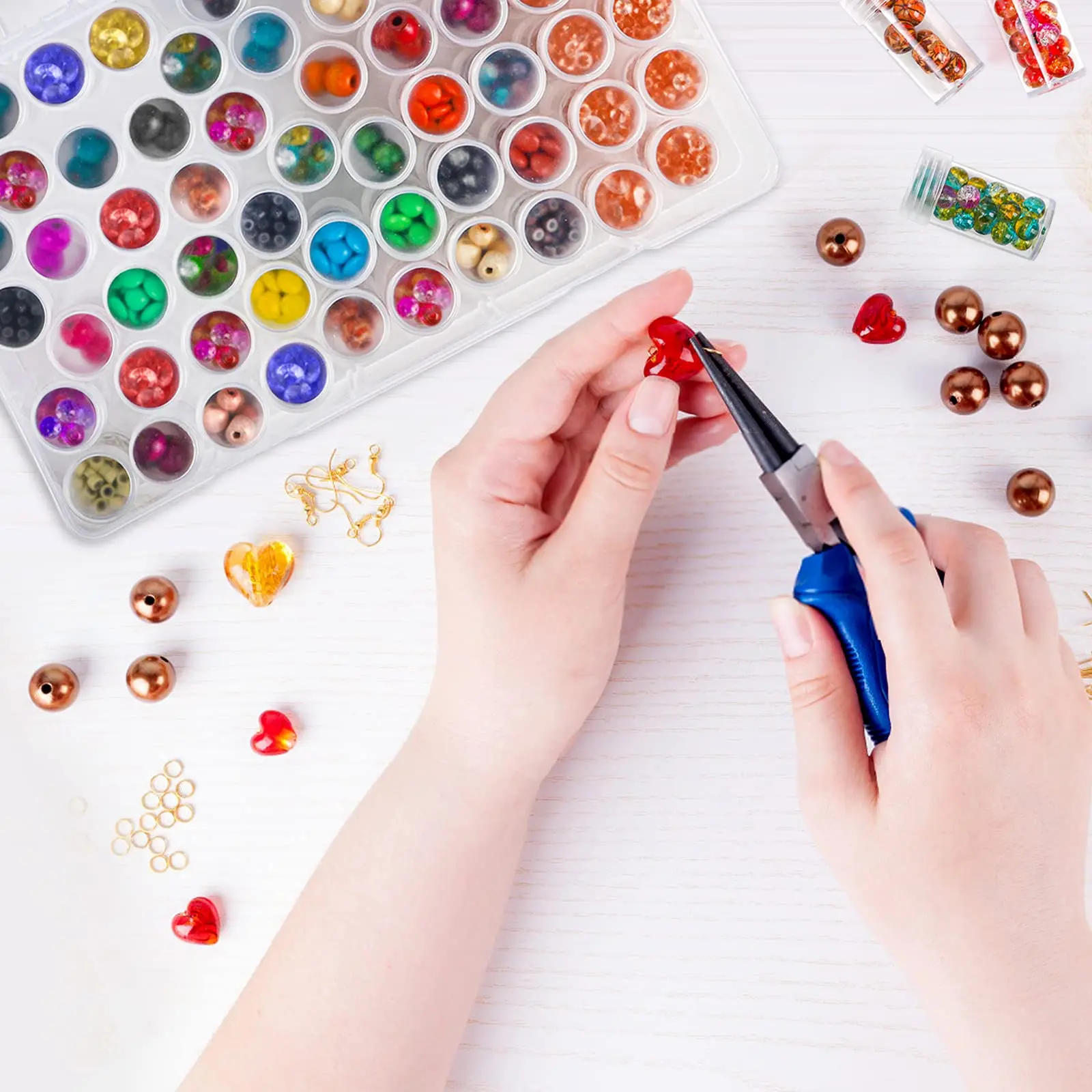 1pc 24/30//38/60 Slots Plastic Storage Box, DIY Diamond Painting Tool Beads Charms Jewelry Accessories Organizer Box view 5