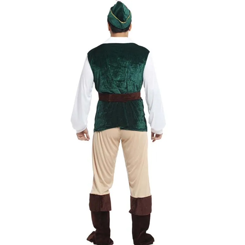 Carnival Halloween Forest Prince Hunter Cosplay Clothes Adult Man Robin Hood Peter Pan Costumes