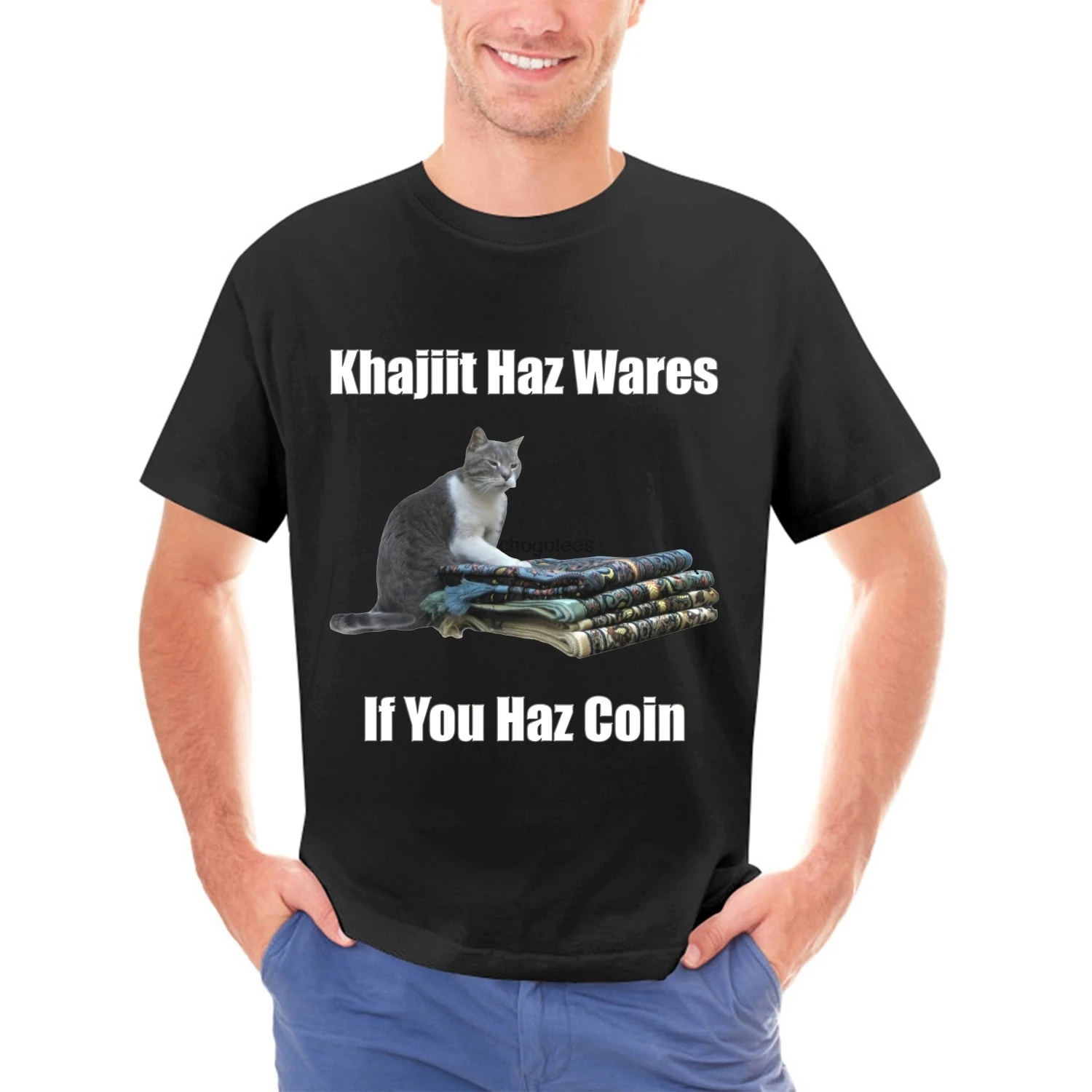 Khajiit haz wares - V3 classic meme T Shirt khajit khajiit elder scrolls eso bethesda meme lolcats gaming