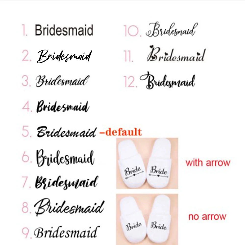 Customizable Slippers White Coral Bridesmaid Bride Party Accessories Gift Wedding Slippers For Guests Birthday Party Decoration