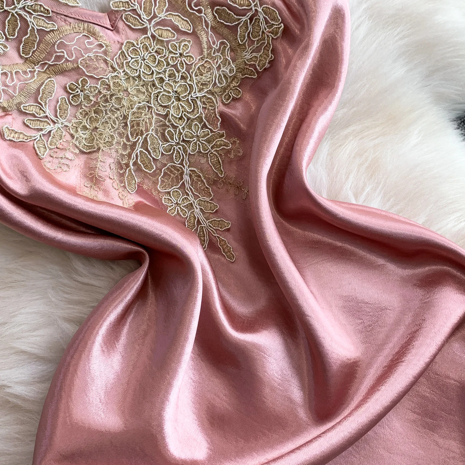 Robe brodée en satin sans manches, chic et élégante, mode coréenne, robes de cérémonie, vêtements pour femmes