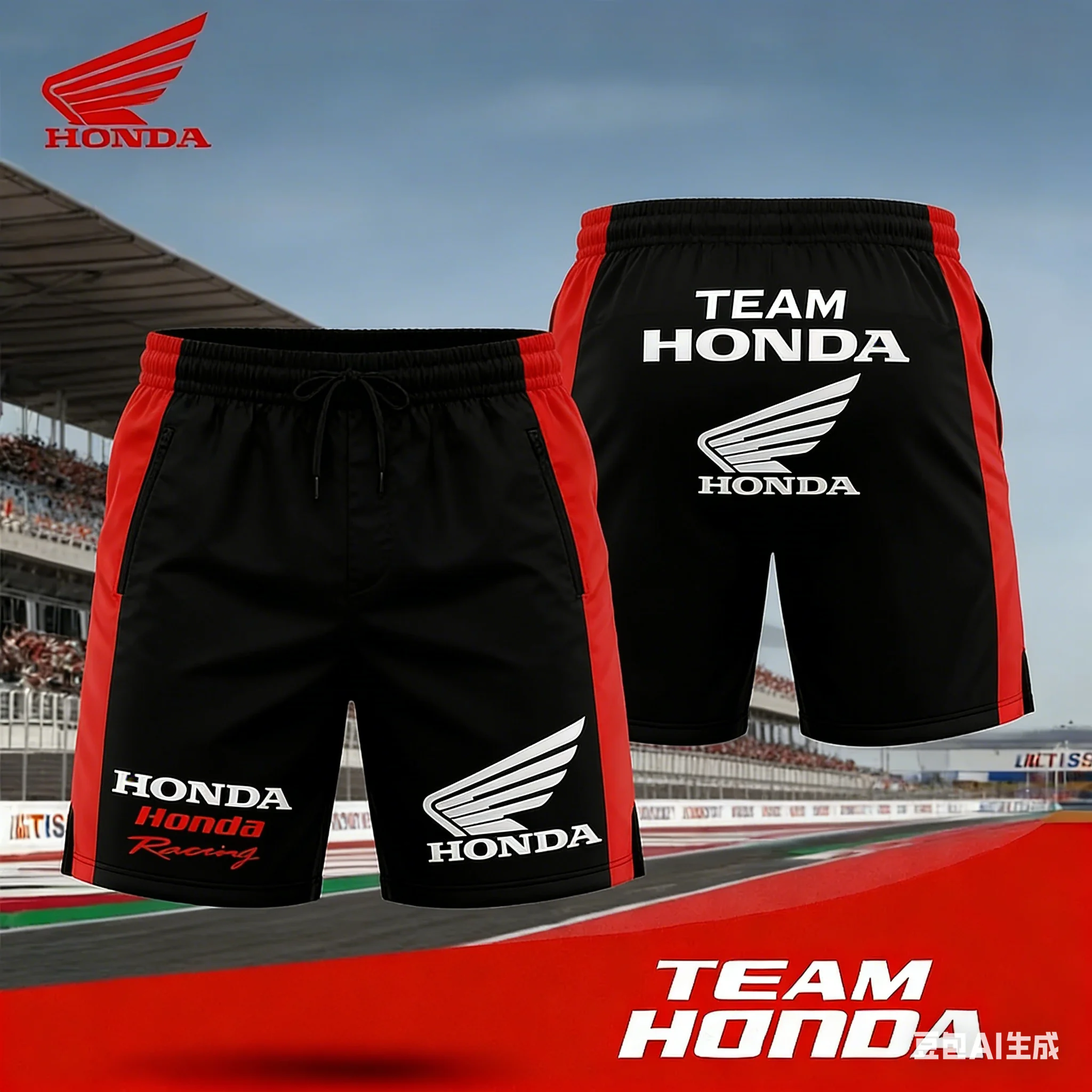 

2026 Honda Summer Fashionable Men's And Women's Shorts Quick Drying Breathable Casual Sports Pants Motorcycle Oversized Shorts