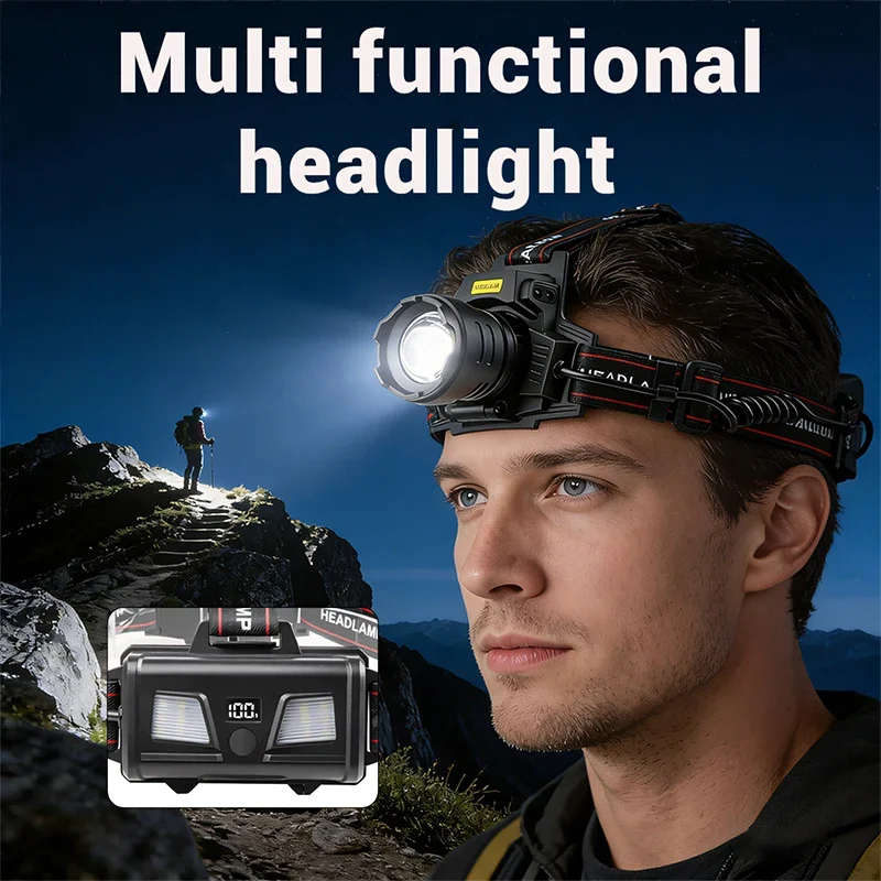 

Налобный фонарь с телескопическим зумом, сверхдолгим временем работы от 2-х аккумуляторов 18650, для рыбалки на открытом воздухе, для шахтеров.