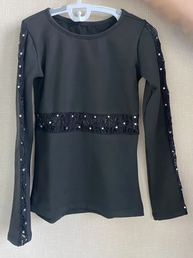 Figure skating costume, adult and children's performance costume, grading exam long sleeved spandex non plush suit