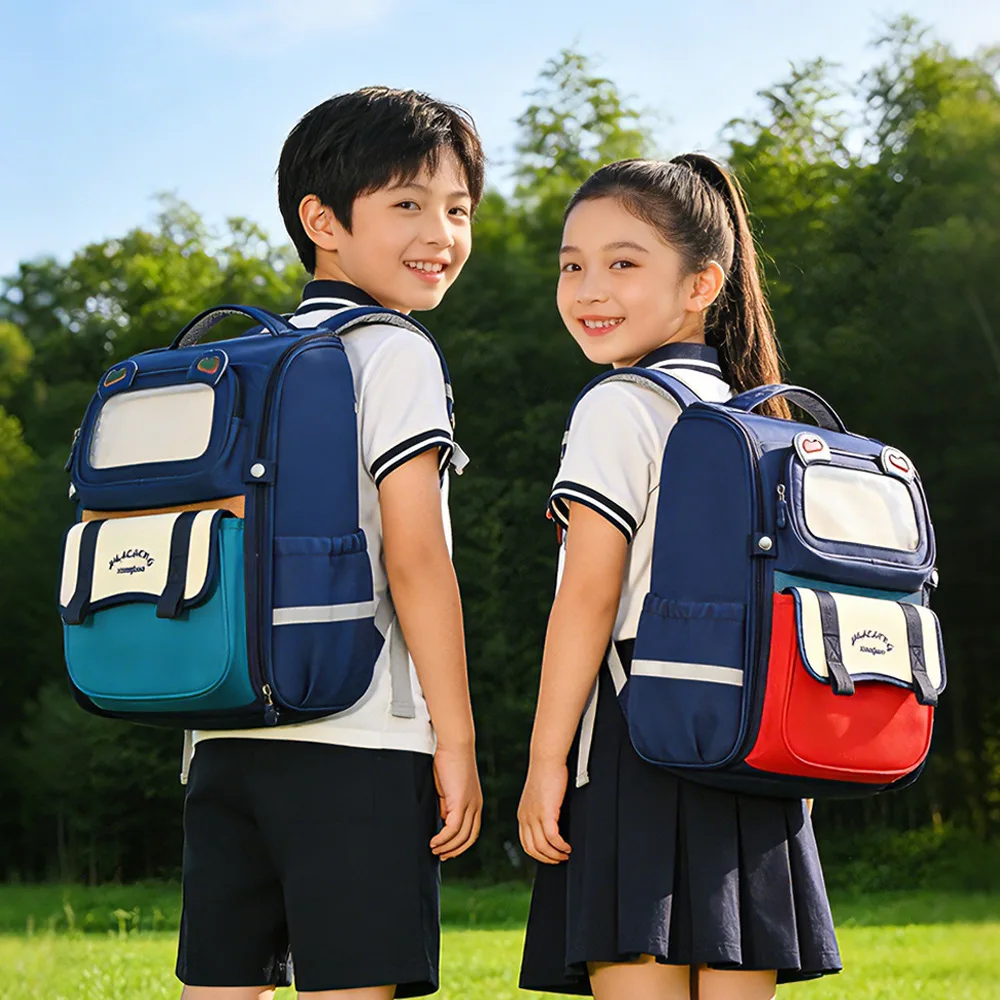 Back Support Weight-Reducing Backpack,Large Capacity School Bag for Elementary Kids,Ergonomic Children Bookbag,Back to School