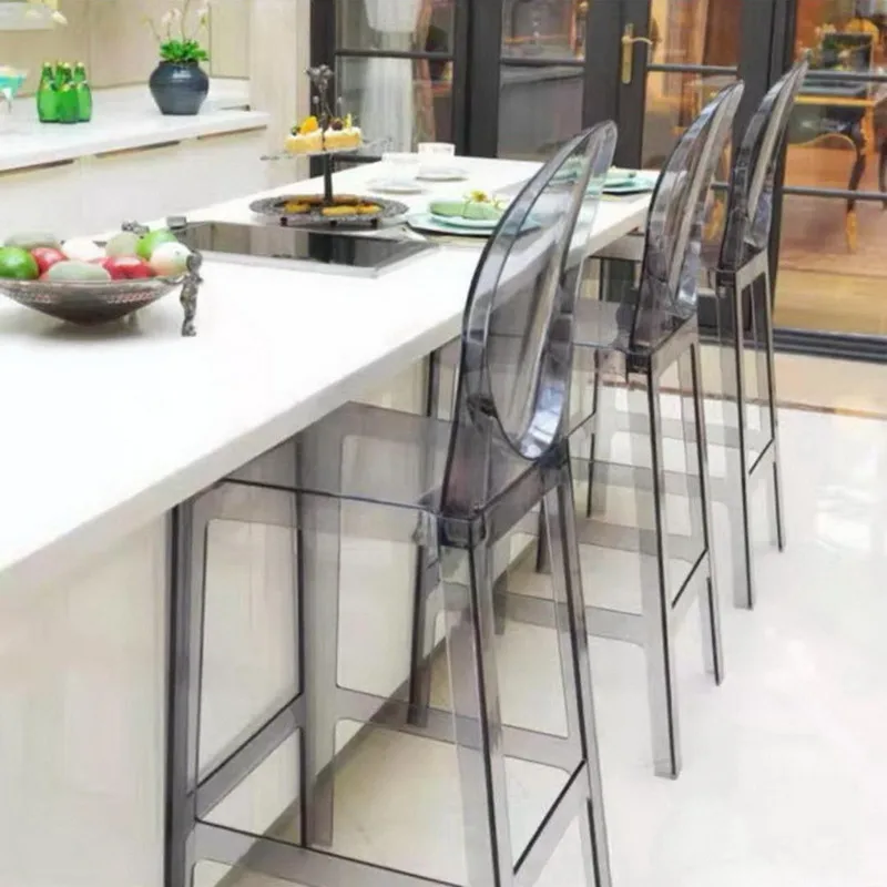 8 sztuk moda wystrój domu przezroczysty akrylowy plastikowy duch krzesło restauracja jadalnia stołek meblowy do dekoracji baru imprezowego