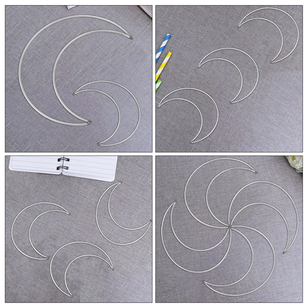 

8 Pcs Dream Catcher Circle DIY Tutorial Metal Macrame Hoops Craft Ring Accessories Moon Shaped Wreath Rings Iron
