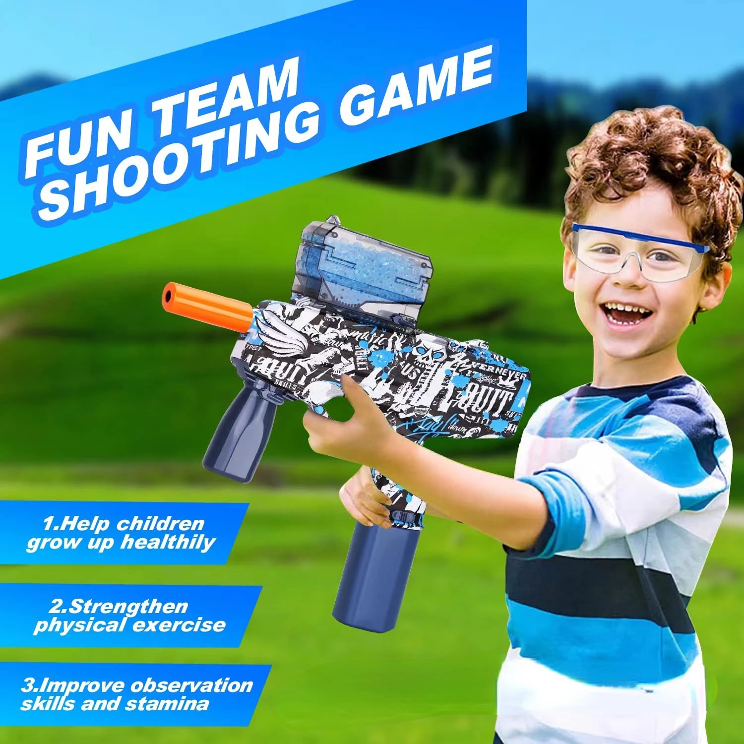 M416 Electric Gel Ball MP9 Splatter Ball Gun Automatic Christmas Toys and Gifts Outdoor Activitie Shoot Game Toy for Kid