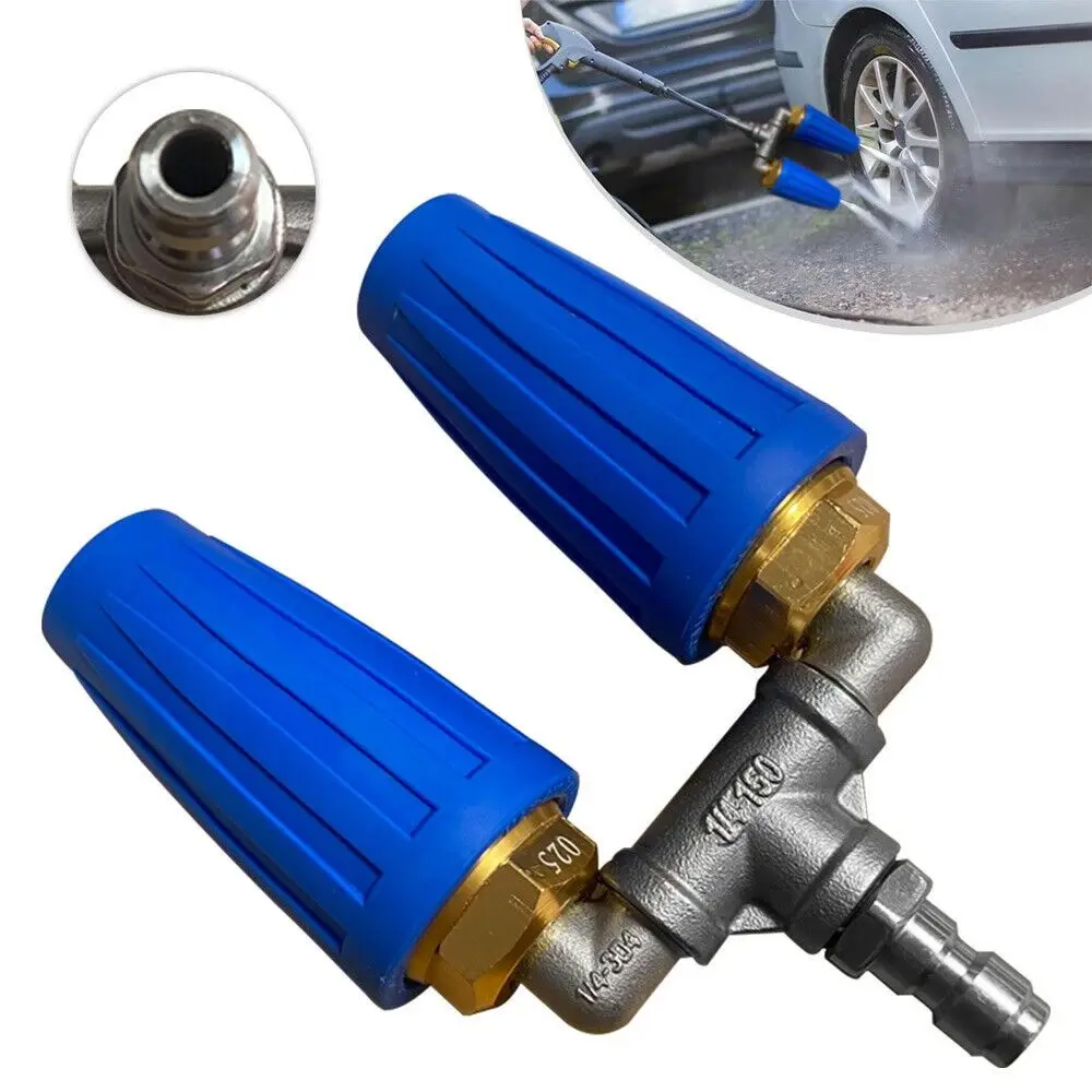 

With1/4 Inch Dual Turbo Nozzle Wear-Resistant Rotate 4000PSI 4-6GPM Washer Turbo Nozzle Ceramics Anti-Rust Quick Connect Nozzle