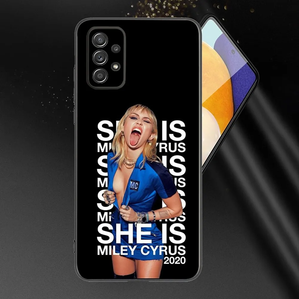 Singer M-Miley C-Cyrus Phone Case For Samsung Galaxy A13,A21s,A22,A31,A32,A52,A53,A71,A80,A91 Soft Black Phone Cover