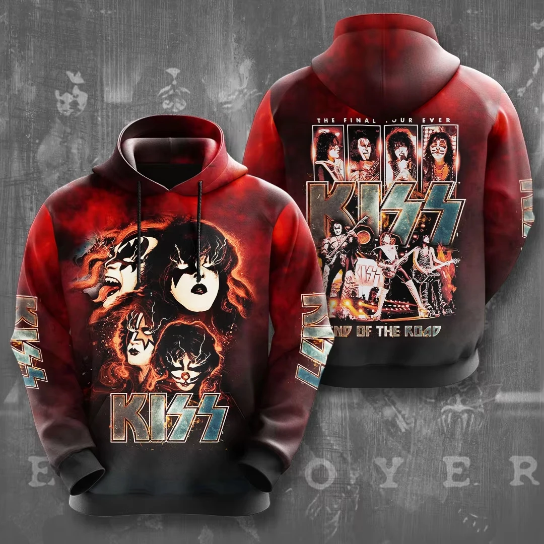 قبلة الفرقة ثلاثية الأبعاد طباعة هوديي الرجال النساء موضة هوديس البلوز روك معاطف النساء تعرق الرجال هوديس قبلة الملابس قبلة سوداديراس