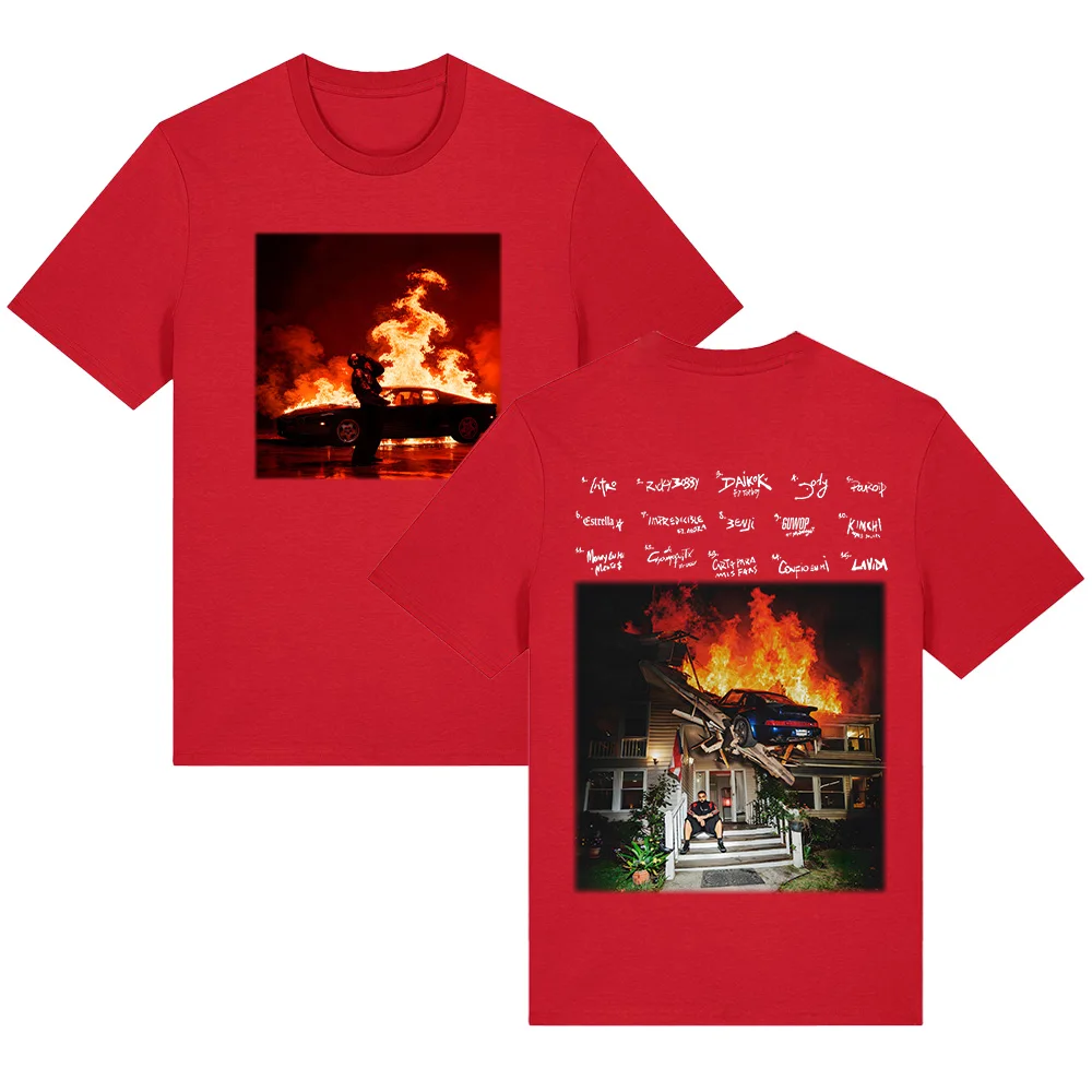 Camiseta Eladio Carrión 2026 Summer Album Corsa, Ropa de Moda para Hombre y Mujer, Camisetas Gráficas de Algodón Harajuku, Regalos para Fans