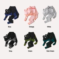 2/3Pcs Women Yoga Suit Seamless Knitted Yoga Pants Leggings Clothing Zipper Long Sleeve Crop Top Fitness Wear Sportswear Gym Set - Image 3