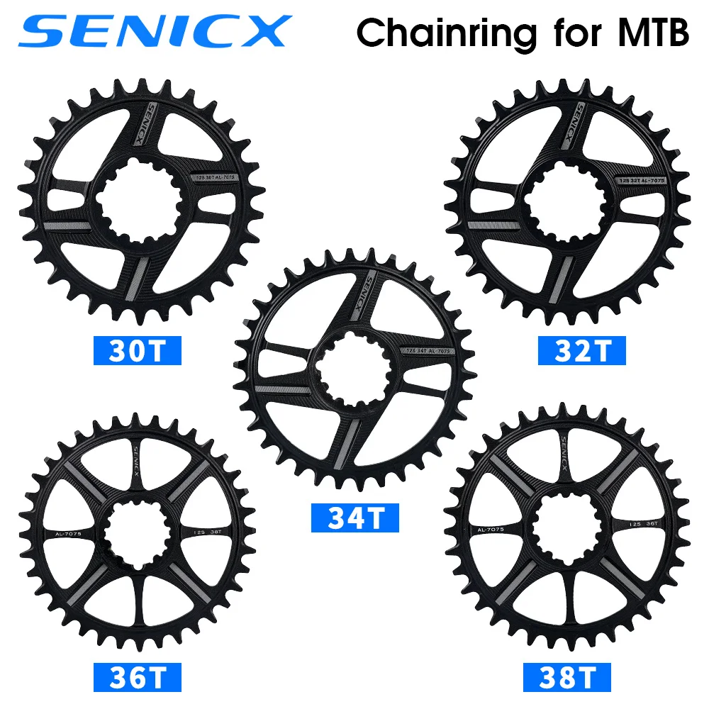 3-Bolt Direct Mount Crown for Mountain Bicycle, MTB Chainring, Positive and Negative Tooth, 30T, 32T, 34T, 36T, 38T, New