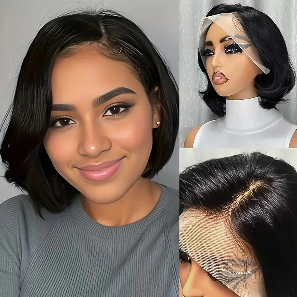 Human Hair Lace Frontal Wig Natural Color Brazilian Human Hair Wigs Cheap Wigs On Sale Clearance Pixie Cut Wigs Human Hair