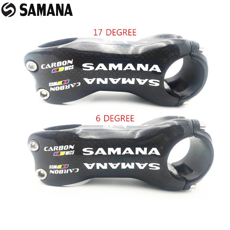 SAMANA WCS road Bicycle stem Aluminum Carbon Stem MTB Mountain Bike Stem Bike Parts 31.8*70-120mm 3K gloss black