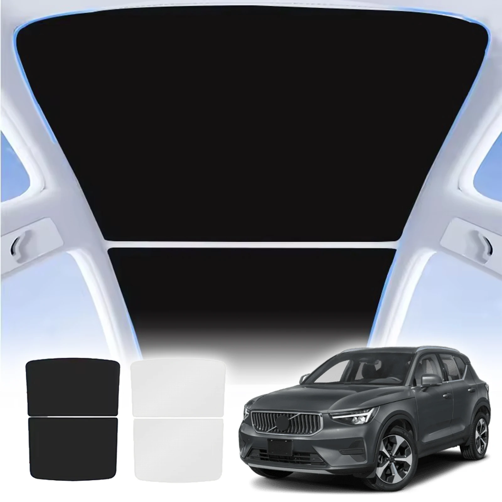 

for Volvo XC40 2017-2026 2019 2023 Car Accessories Sunshade Roof Foldable Glass Roof Skylight Sun Visor Ice Crystal Thickened