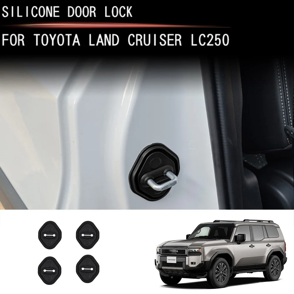 For Toyota Land Cruiser 250 Prado LC250 2024 2025 Car Door Damping Cushion Silicone Buckle Door Anti-collision protect Cover 4p