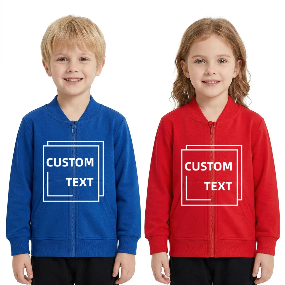 

Personalized Jacket Kids Custom Text Coat Add Your Own Logo Photo Name Blank Customized Outerwear for Children Boy Girl