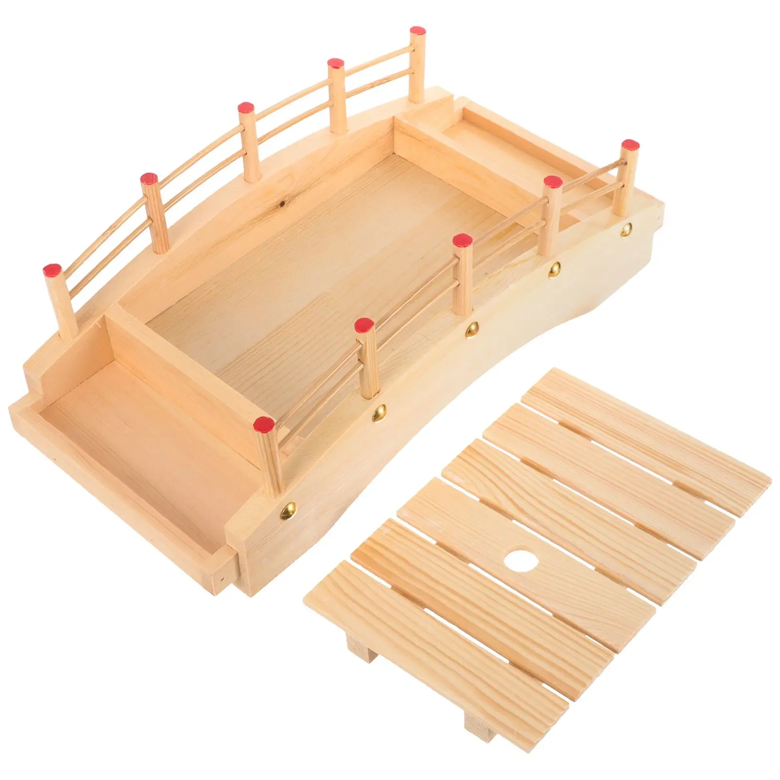 

Sushi Bridge Tableware Wooden Arch Tray Serving Plate Practical Board Sashimi Platter Decor Kitchen Accessories
