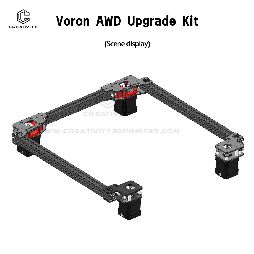 For vorons 3D printer QUADXY awd upgrade aluminum CNC AWD mod upgrade kit for voron-2.4 NEMA14 /17 stepper Motor