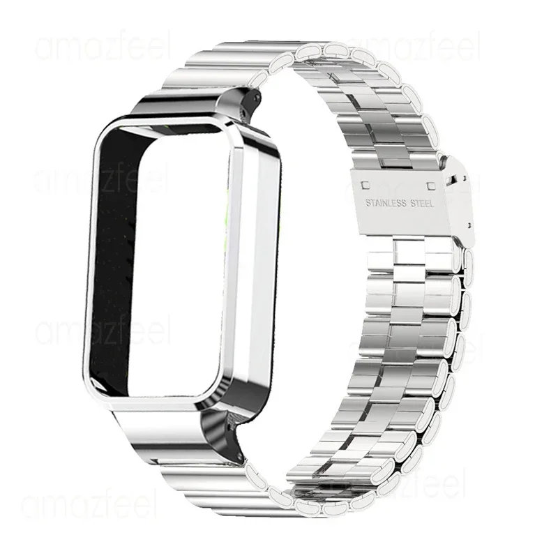 Per Redmi Smart Band 3 cinturino in acciaio inossidabile per Xiaomi Mi Band 9 protezione custodia con cinturino attivo per redmiband 3 braccialetto in metallo