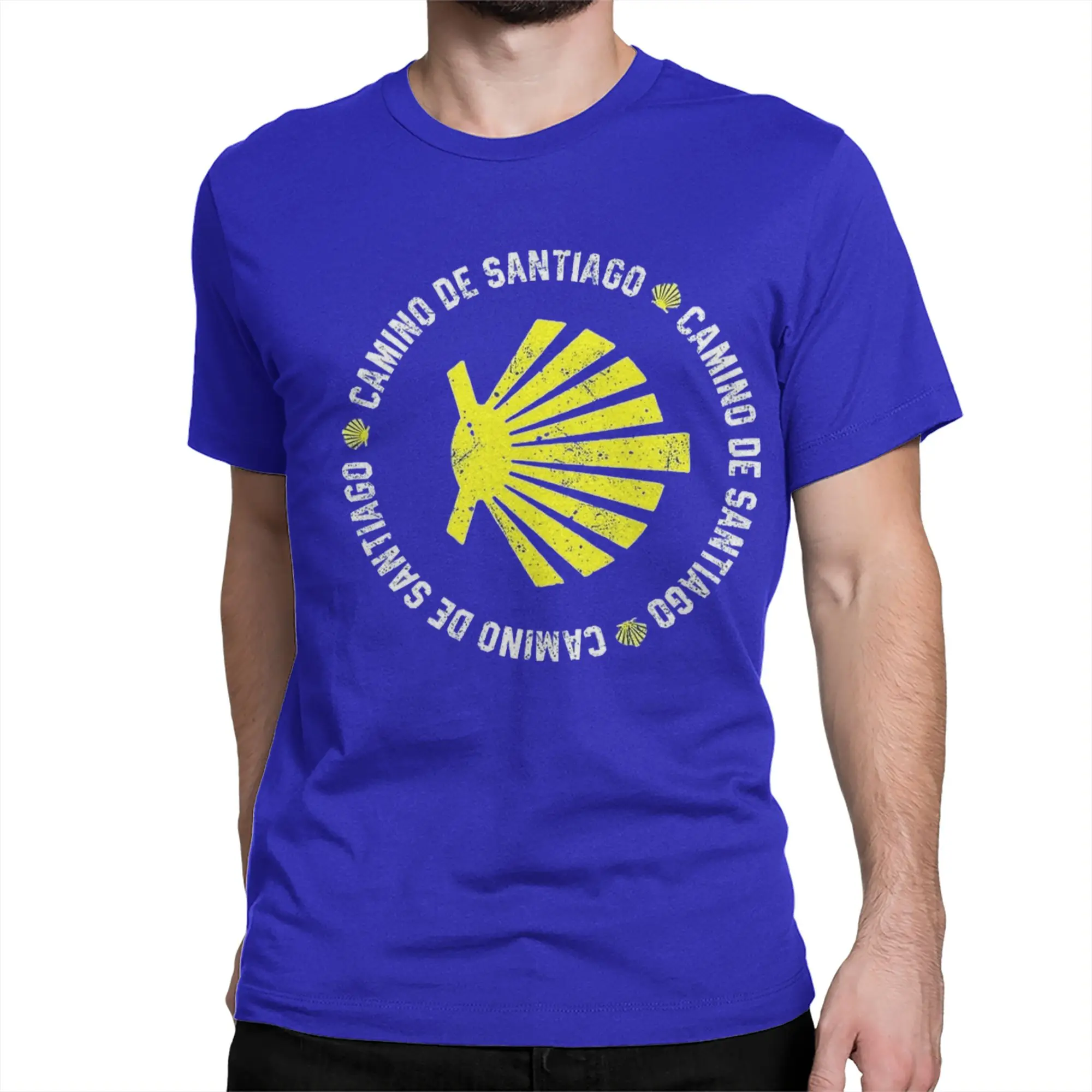 Men Buen Camino de Santiago Compostela Peregrino T Shirt  Cotton Clothing Vintage Short Sleeve Crewneck Tees 4XL 5XL T-Shirt