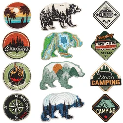 Outdoor logo jacket DIY Iron On patch Environmental protection theme Embroidery landscape badge Polar bear landscape sticker