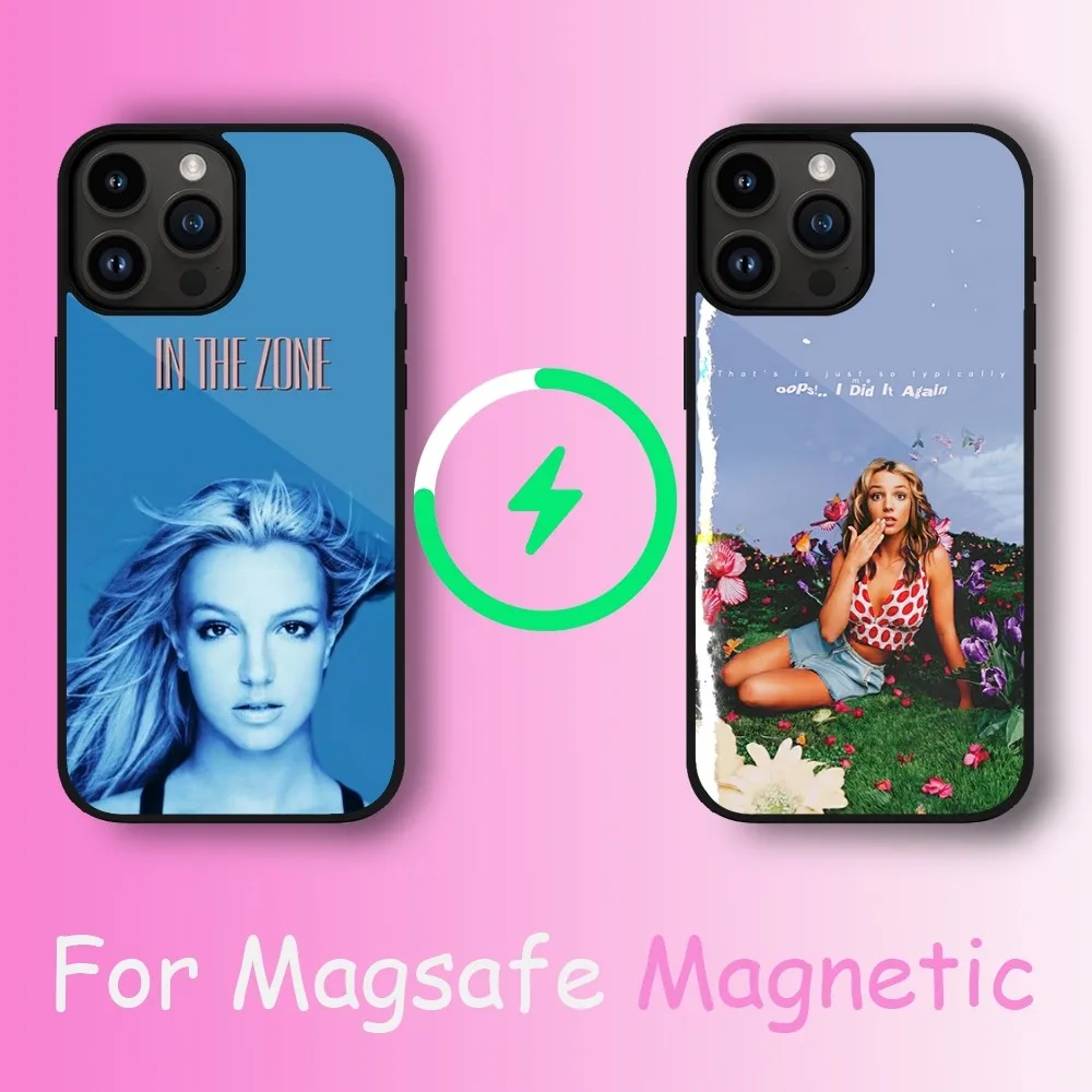 Singer Britney Spears Phone Case For iPhone 11 12 13 14 15 Max Plus Pro Wireless Magnetic Magsafe Charging Shell