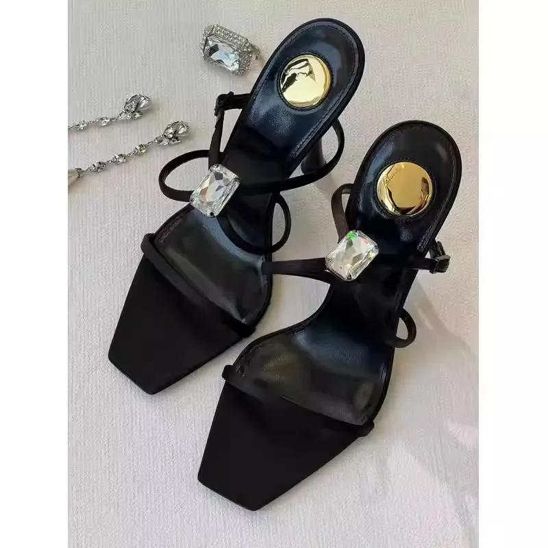 

Hot Selling Slim Heel And Slim Strap Combination Sexy High-heeled Sandals Fashionable Runway Style Women's Shoes