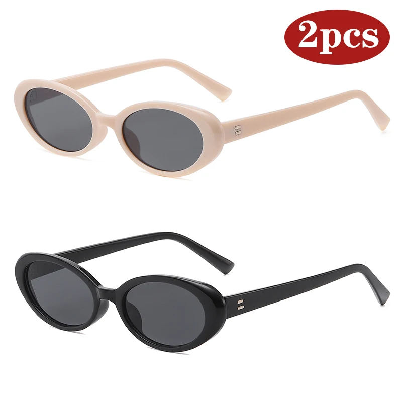 التنزه 1/2 قطعة النساء الرجعية البيضاوي مكافحة نظارات خفيفة الإناث هلام اللون إطار صغير ظلال موضة نقاط ساخنة سيدة حملق UV400
