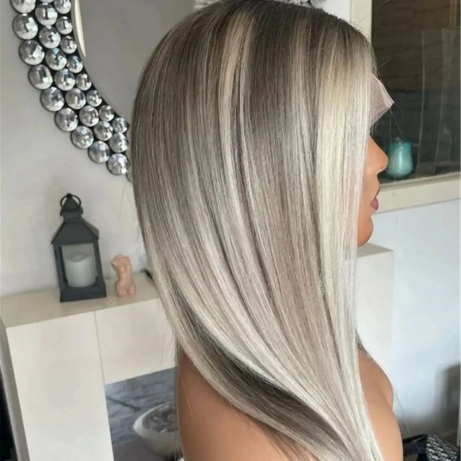 

Новый длинный прямой парик с эффектом омбре, блонд, синтетический, с кружевной передней частью, 18 дюймов, из термостойкого волокна, высококачественный парик для женщин, предварительно проработанная линия роста волос.