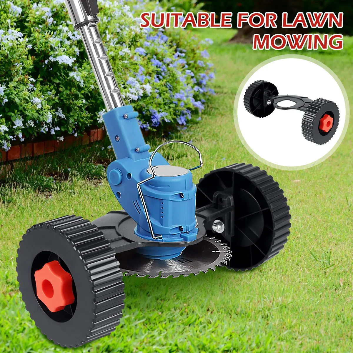 Support Wheel Lawn Mower Accessories Flexible Quick Change Adjustable Lawn Trimmer Head Attachment Detachable Auxiliary Wheel