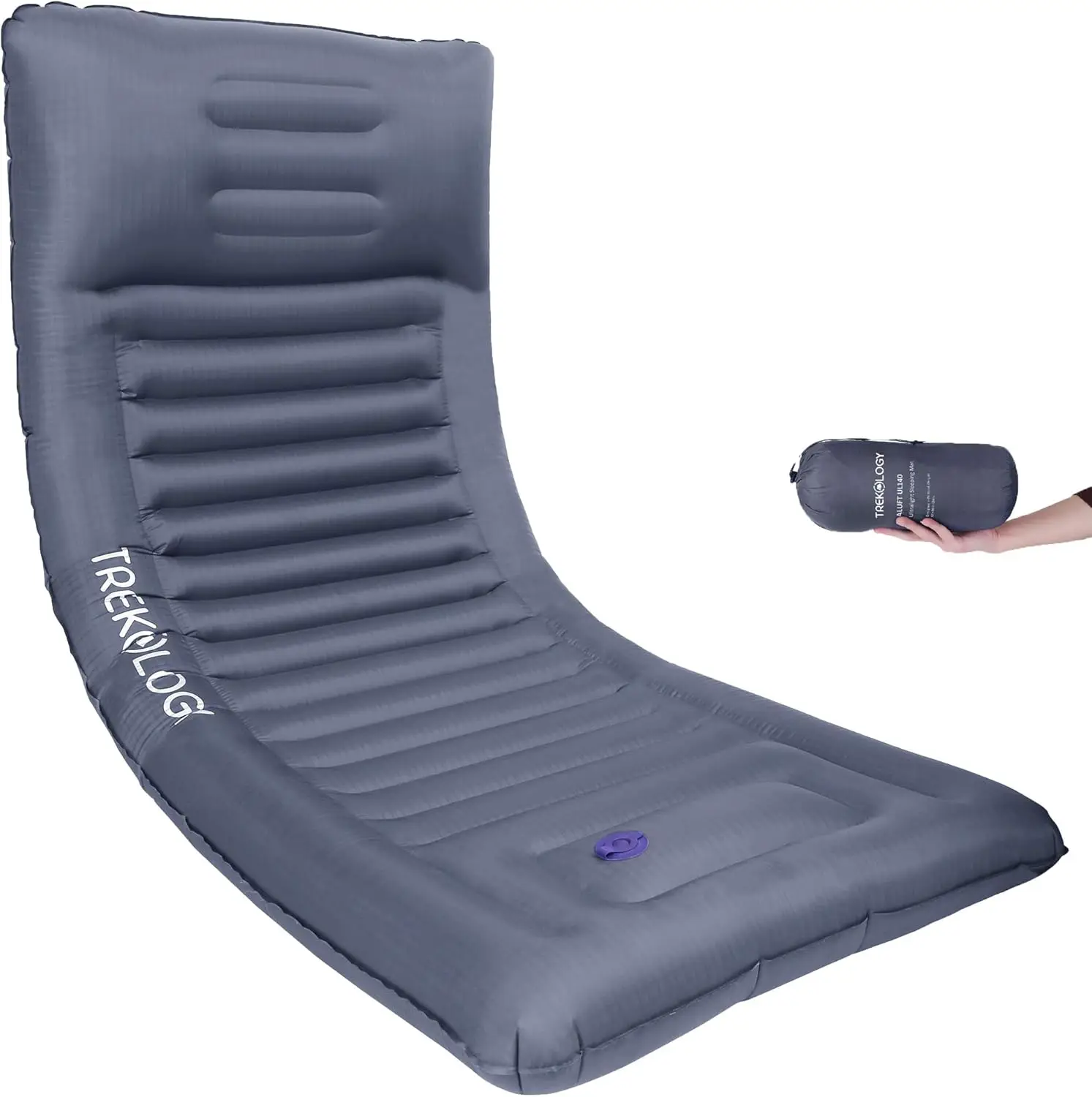 

Sleeping Pad for Camping with Built-in Pump, Ultralight 4.9" Thick Mat for Backpacking Tent Travel, Inflatable with Pillow