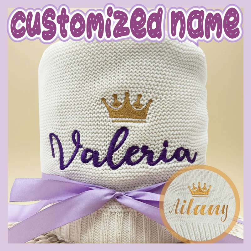 

Custom Knitted Organic Cotton Baby Blanket And Swaddle Wrap Set - Breathable Newborn Gift Essential for Baby Registry