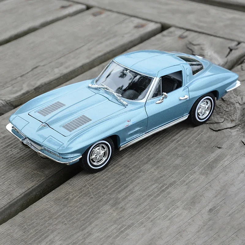 WELLY 1:24 Chevrolet Corvette 1963 Alloy Car Diecasts & Toy Vehicles Car Model Miniature Scale Model Car Toys Gift For Childrens