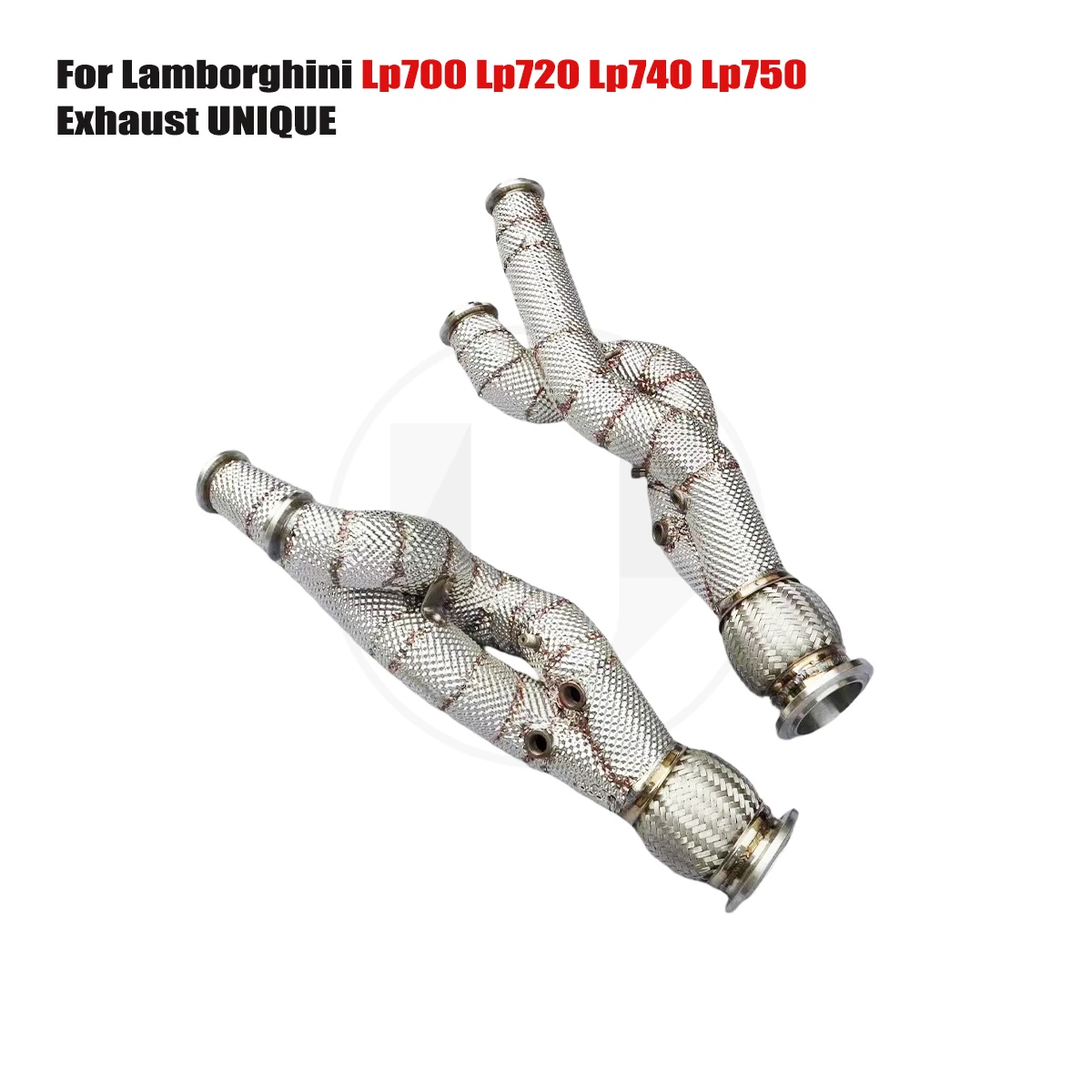 UNIQUE For 2013+ Lamborghini Lp720 V12 6.5L Equal length downpipe With insulator downpipe With cat/without cat exhaust pipe