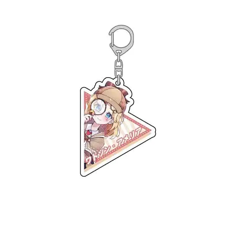 Anime HOLOLIVE VTuber Inugami Korone Houshou Marine Nakiri Ayame Uruha Pendant Acrylic Keychain Triangle Keyring Bag Charm Gift